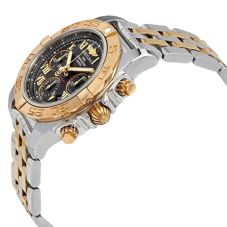 Breitling Chronomat 41 Black Dial Automatic Men's Steel and 18K Rose Gold Watch CB014012/BC08TT