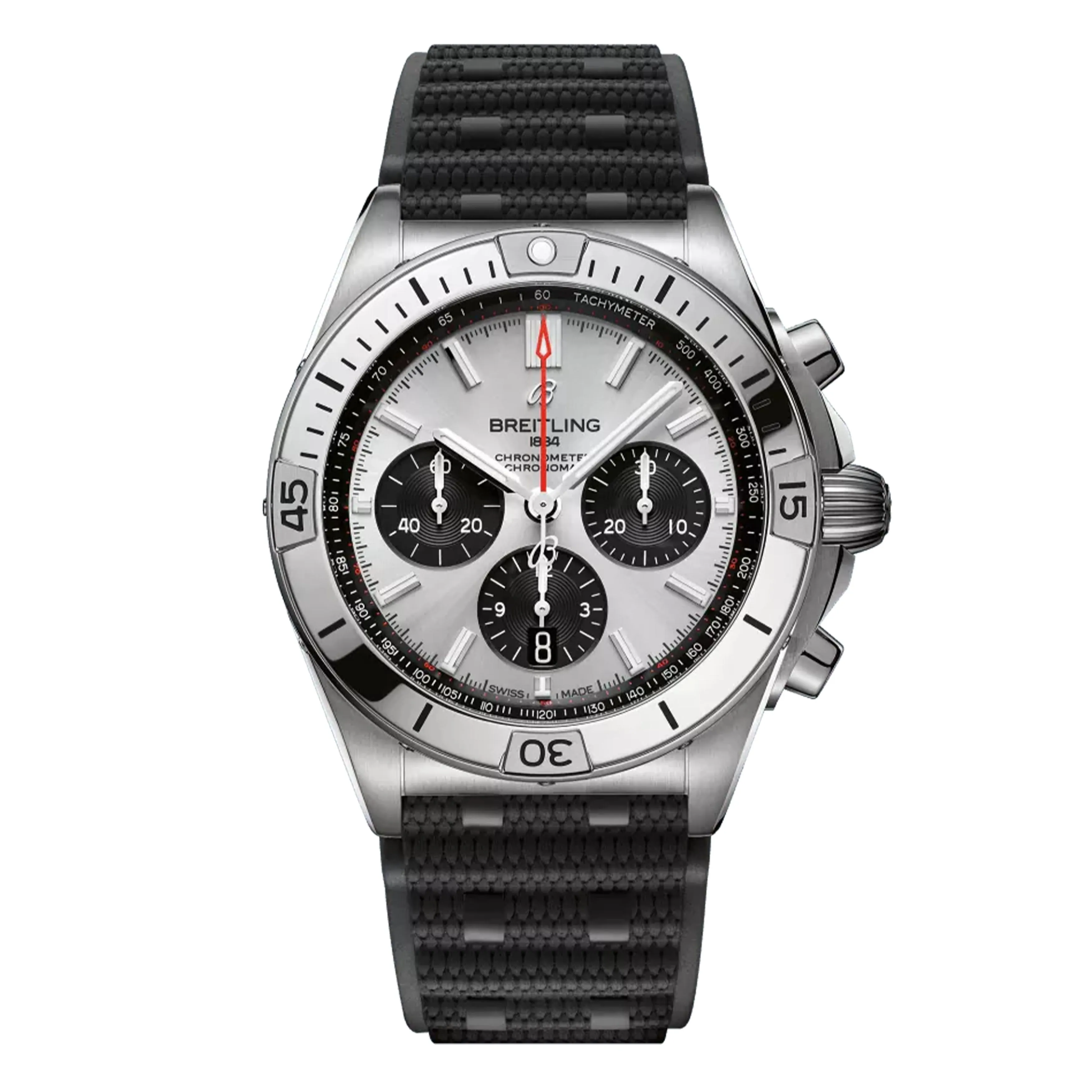Breitling Chronomat B01 42 Watch, 42mm Silver Dial, AB0134101G1S2