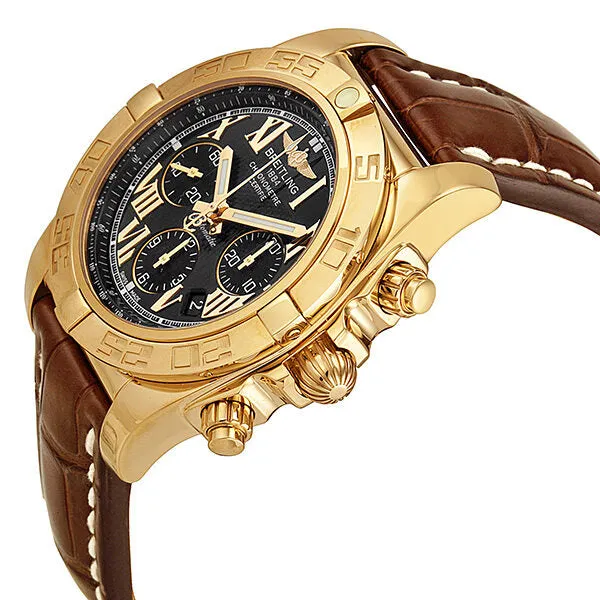 Breitling Chronomat Black Dial 18kt Rose Gold Men's Watch HB011012-B957BRCD HB011012/B957 - 740P