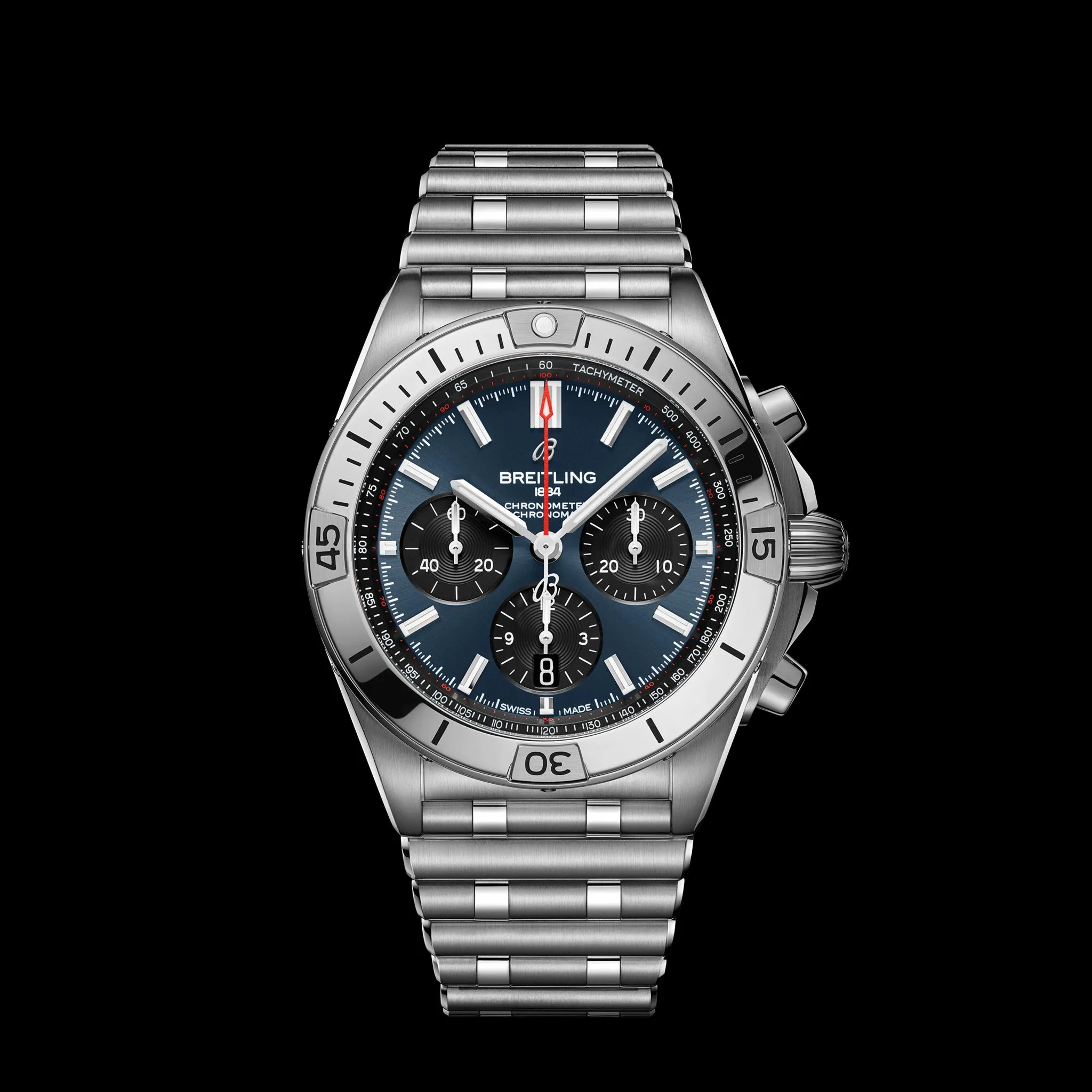 Breitling Chronomat B01 Watch, 42mm Blue Dial, AB0134101C1A1