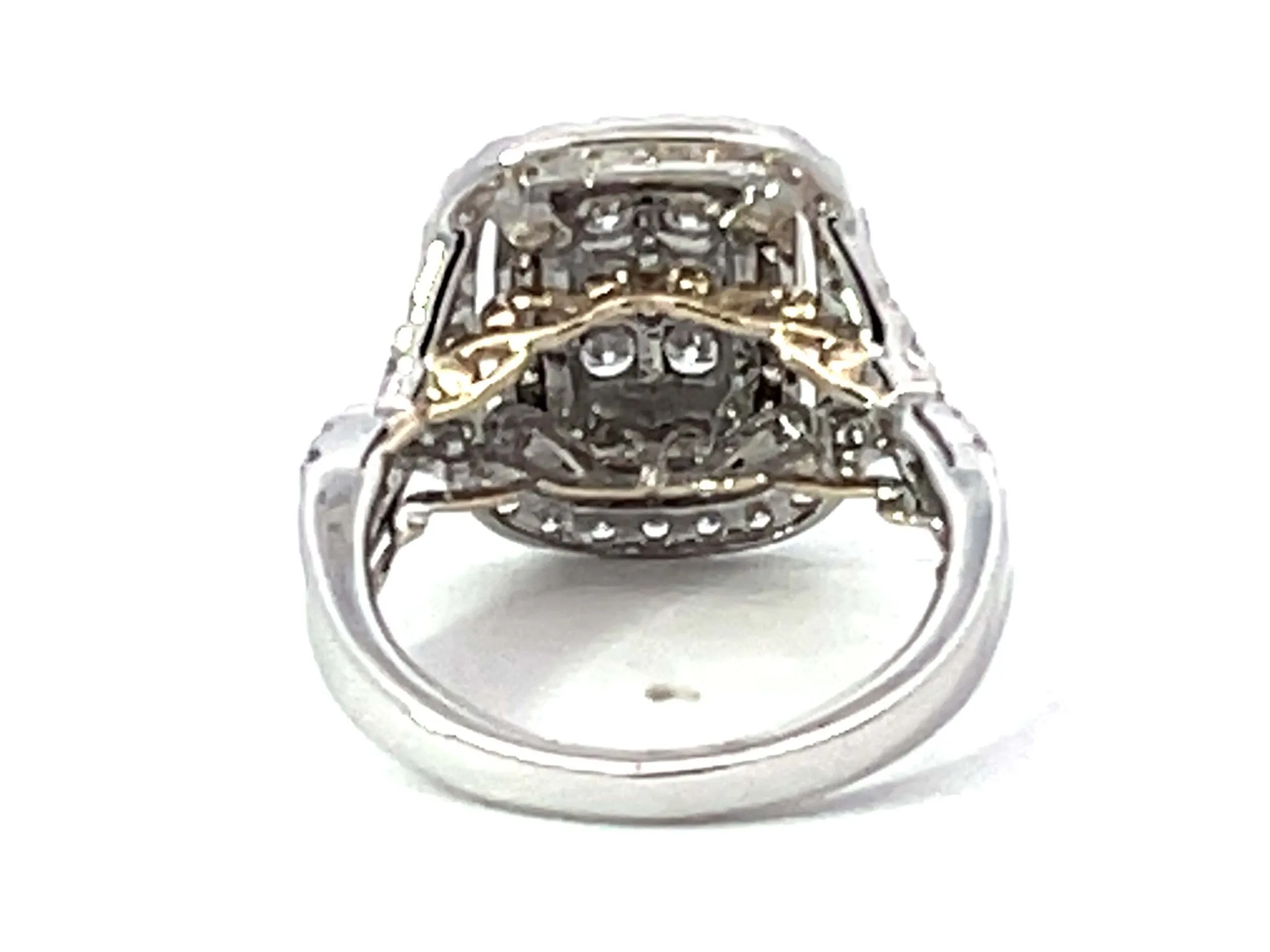 Brilliant Diamond Cluster Double Halo Ring 10K Gold