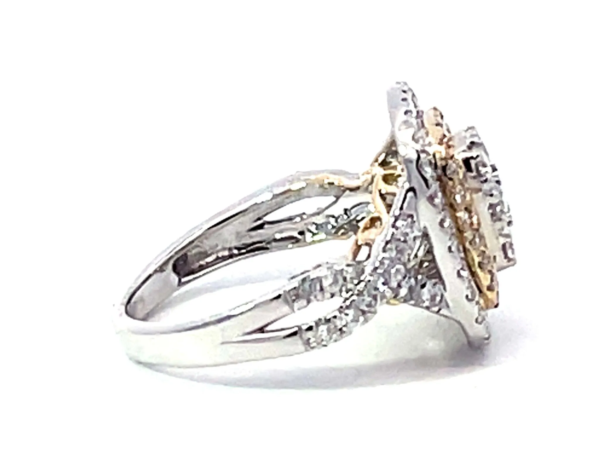 Brilliant Diamond Cluster Double Halo Ring 10K Gold