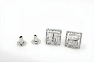Brilliant Emerald Cut Diamond Stud Earrings