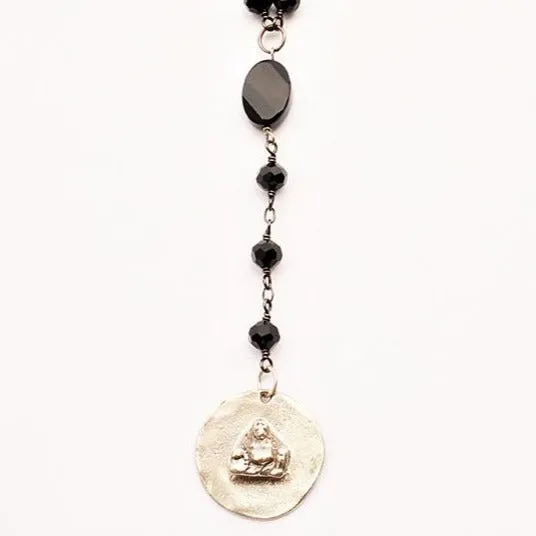 Buddha Medallion Rosary Style  Necklace