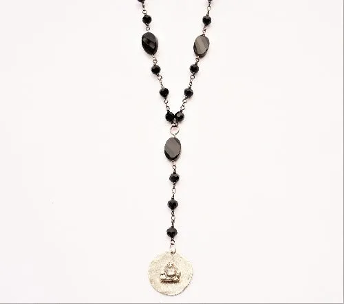 Buddha Medallion Rosary Style  Necklace