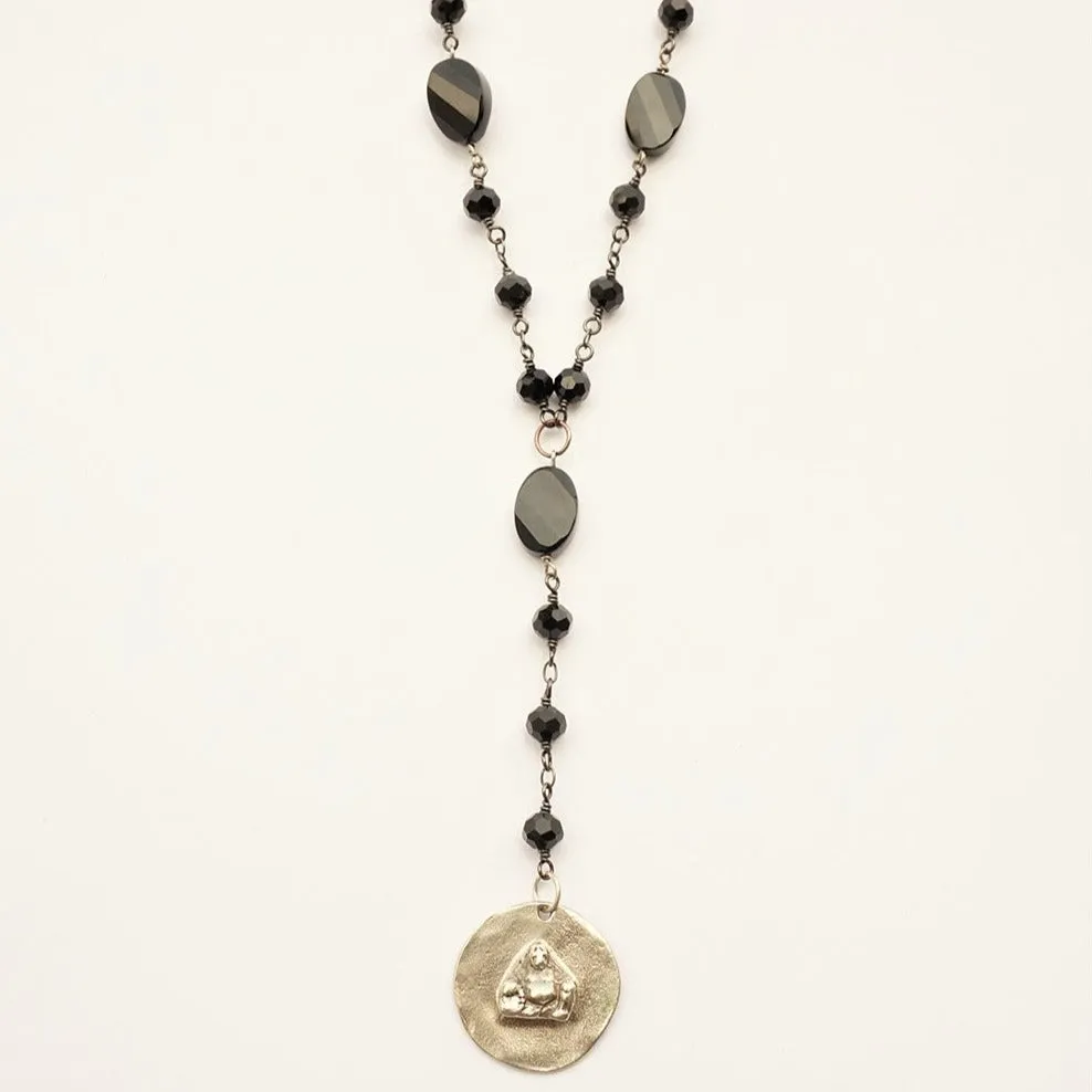 Buddha Medallion Rosary Style  Necklace