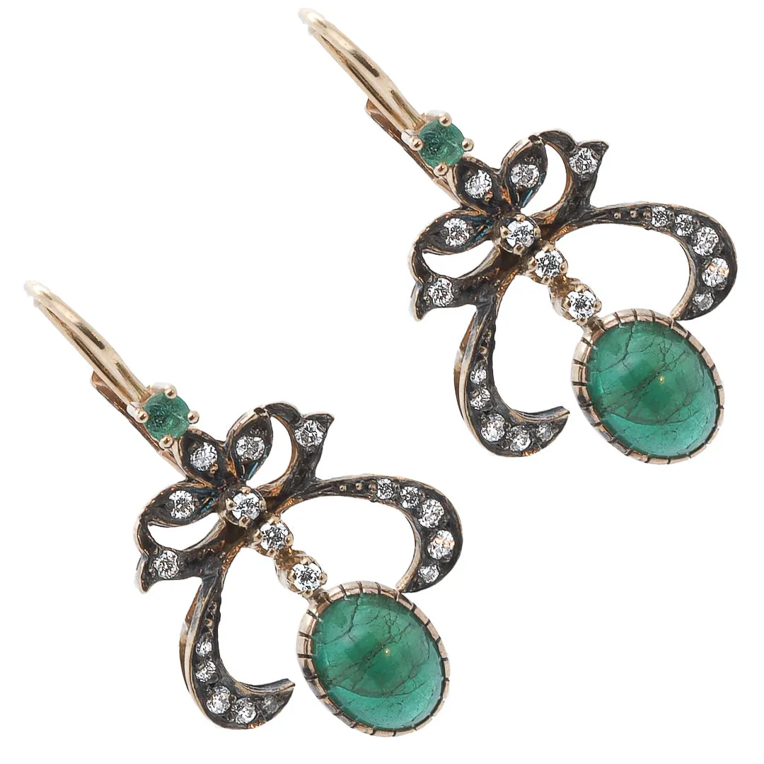 CABOCHON EMERALD EARRING