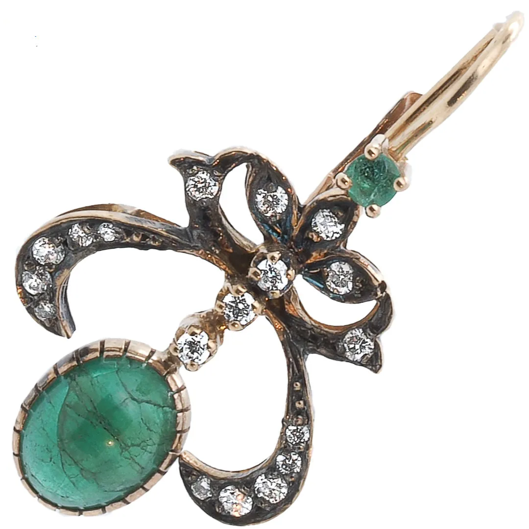 CABOCHON EMERALD EARRING