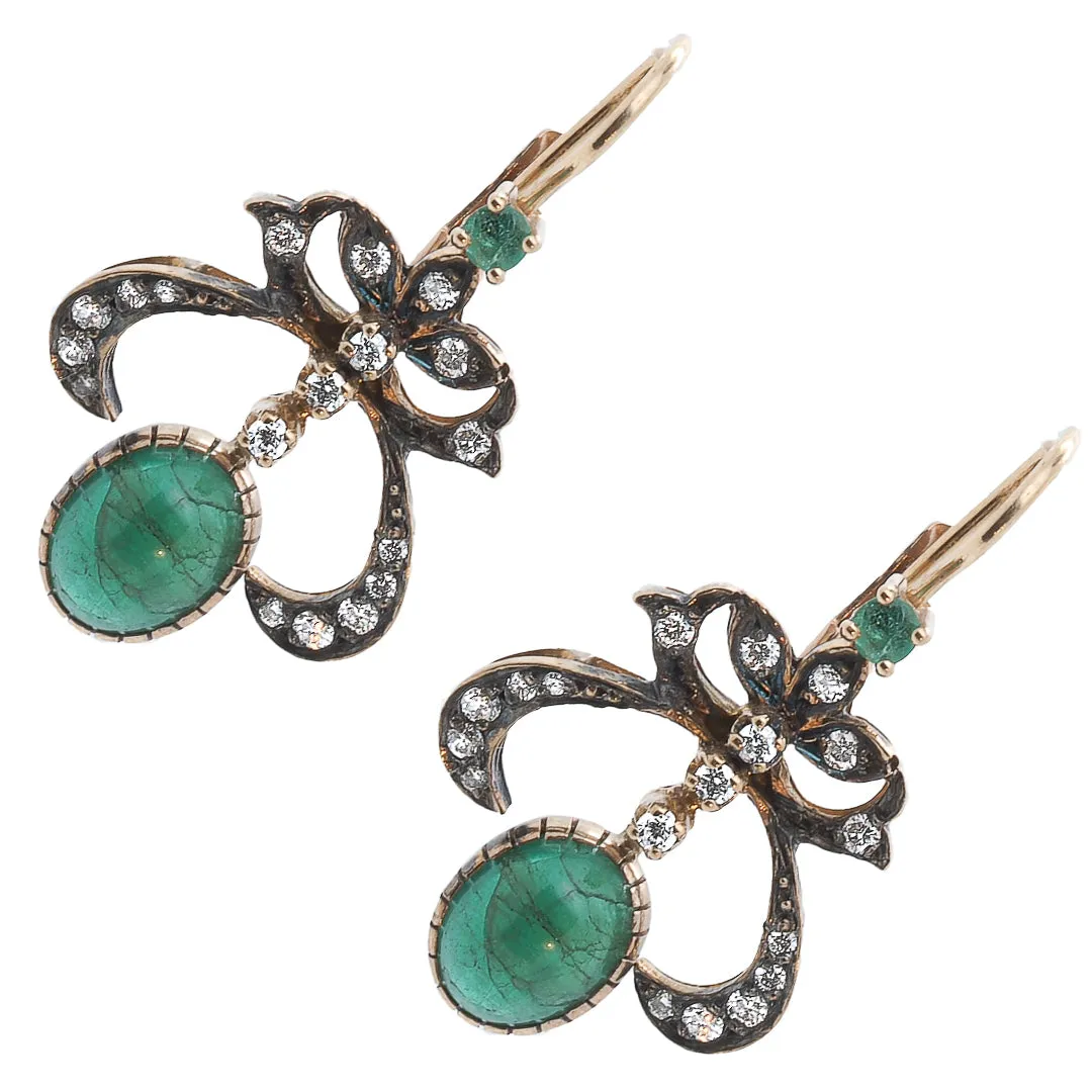 CABOCHON EMERALD EARRING