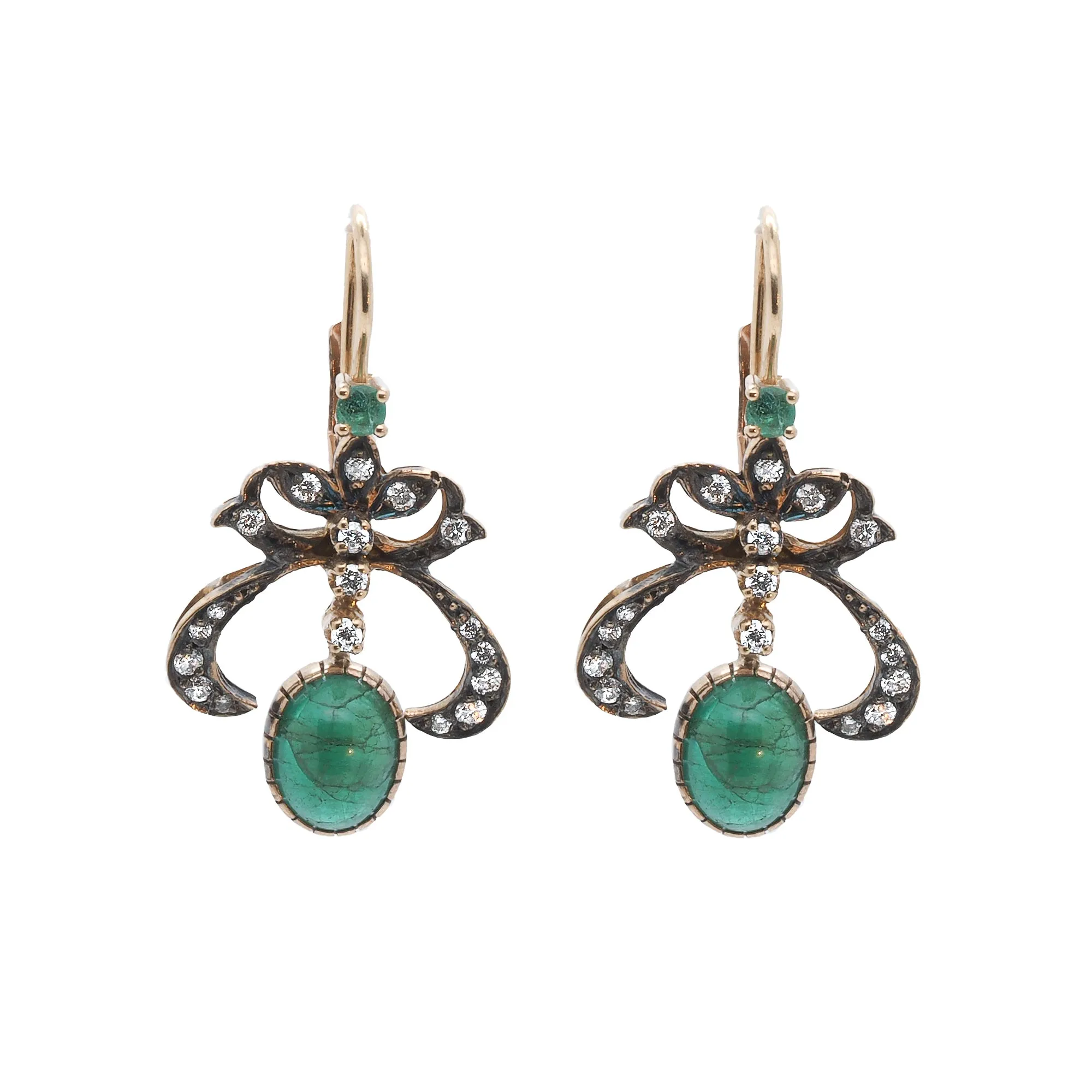 CABOCHON EMERALD EARRING