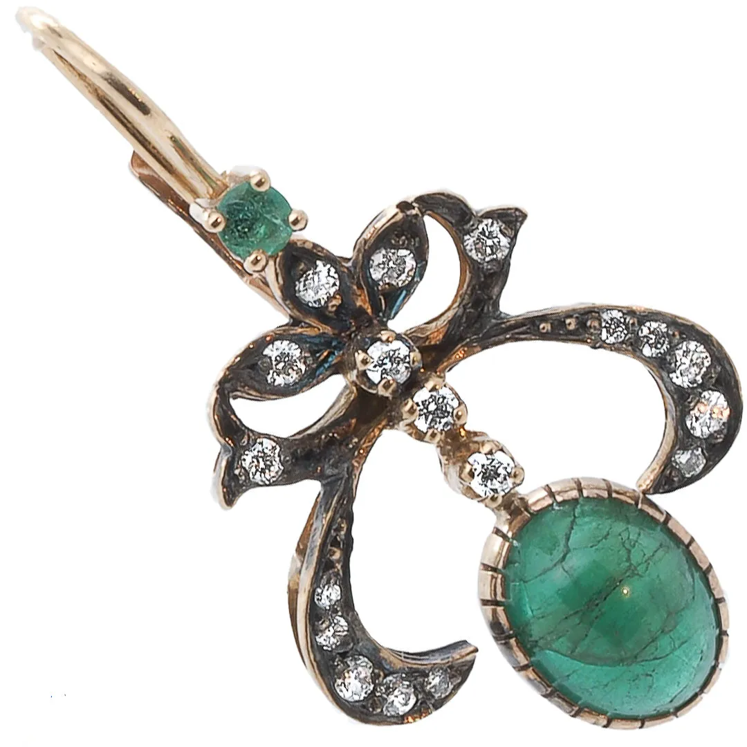 CABOCHON EMERALD EARRING
