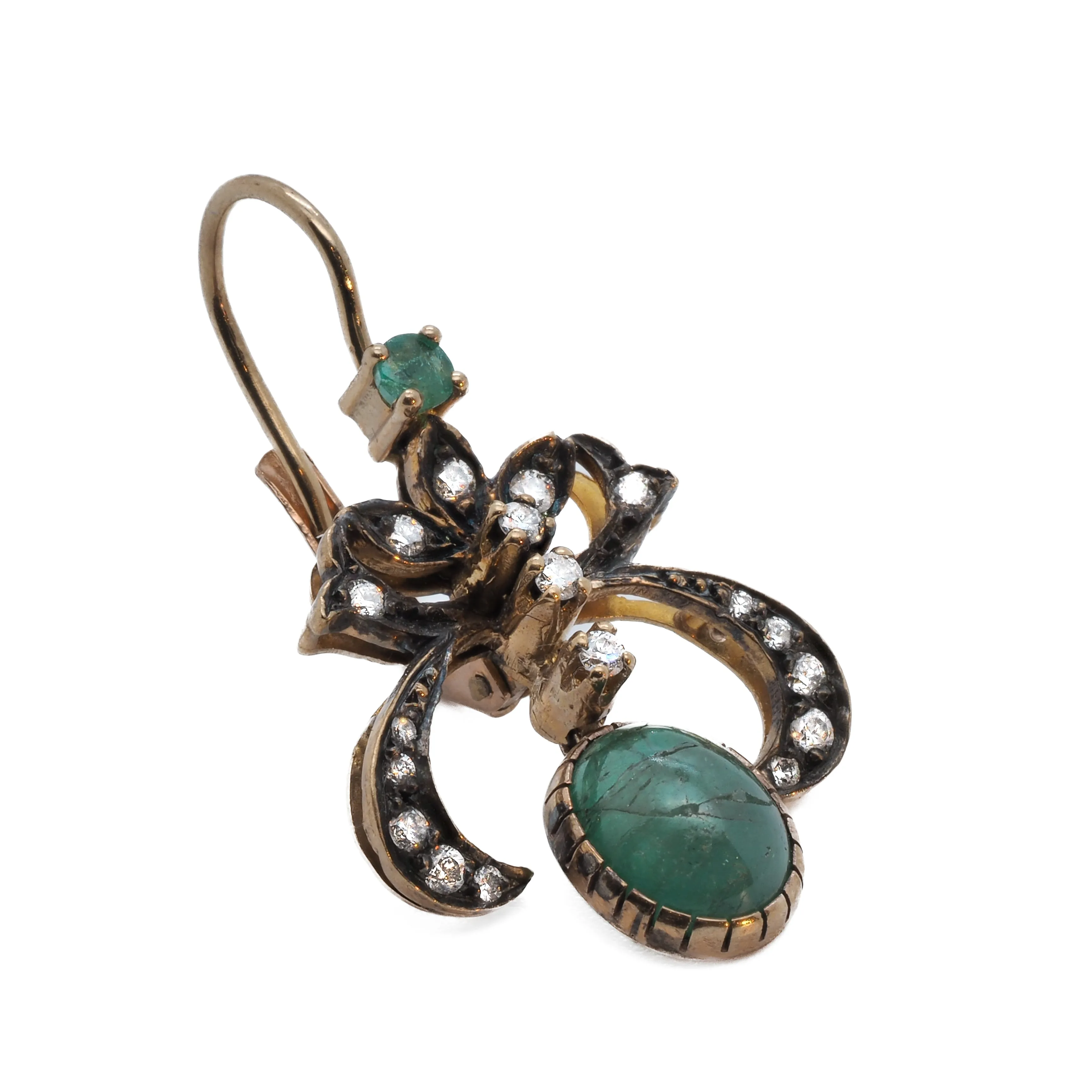 CABOCHON EMERALD EARRING