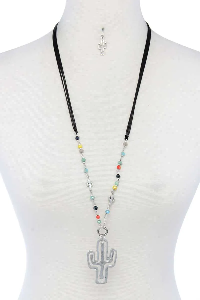Cactus Pendant Necklace