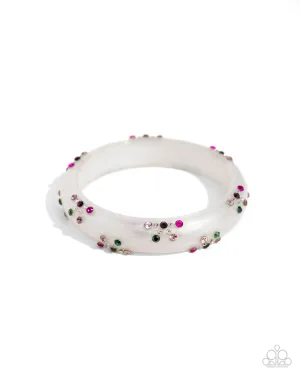 Captivating Color - Purple - Colorful Rhinestone Iridescent Acrylic Paparazzi Bangle Bracelet