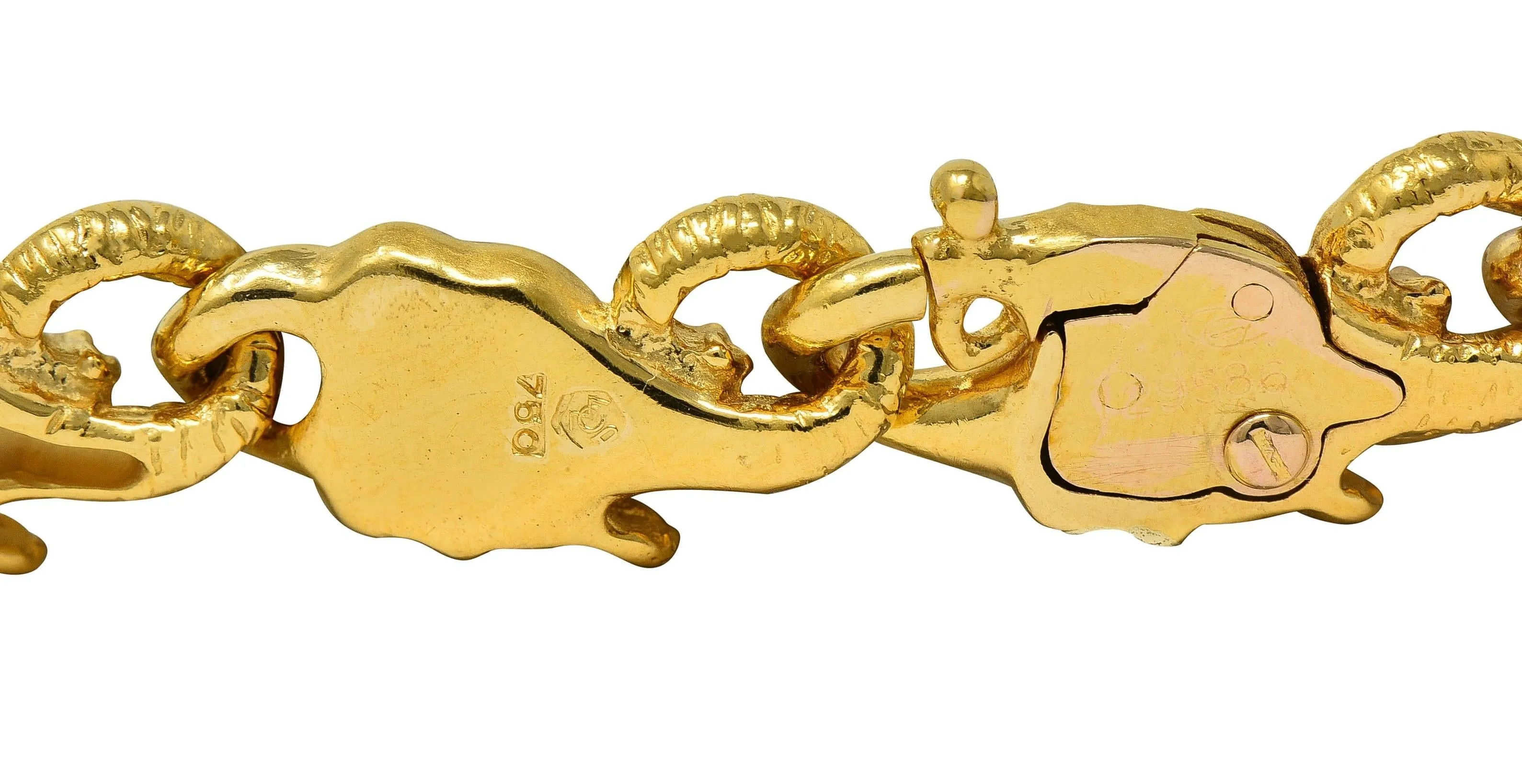 Carrera y Carrera 18 Karat Yellow Gold Elephant Animal Link Necklace