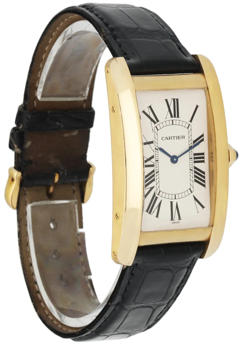 Cartier Tank Americaine Large 1735 18k Yellow Gold  Mens Watch