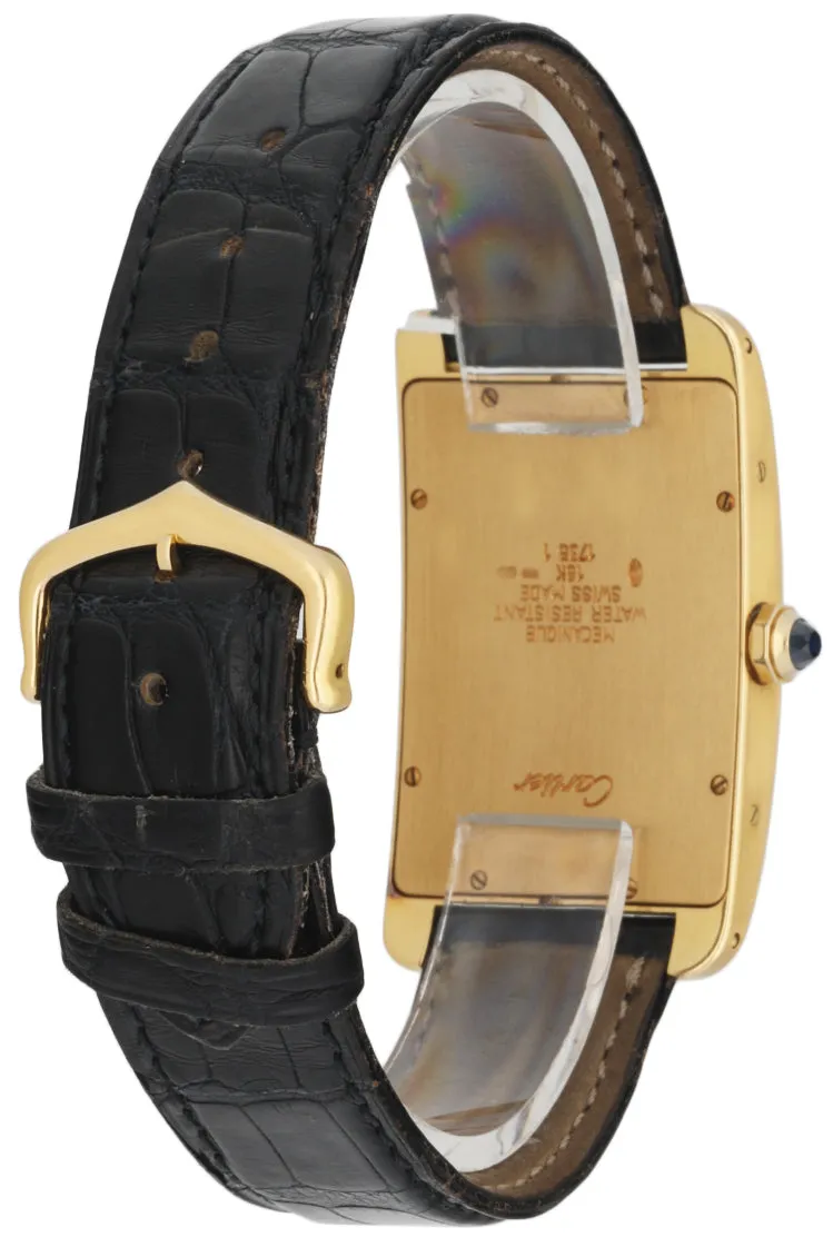 Cartier Tank Americaine Large 1735 18k Yellow Gold  Mens Watch