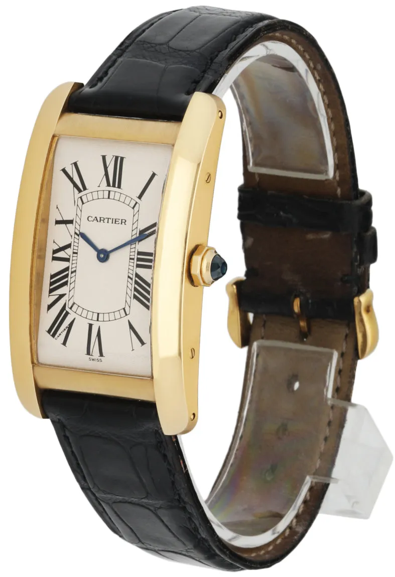 Cartier Tank Americaine Large 1735 18k Yellow Gold  Mens Watch