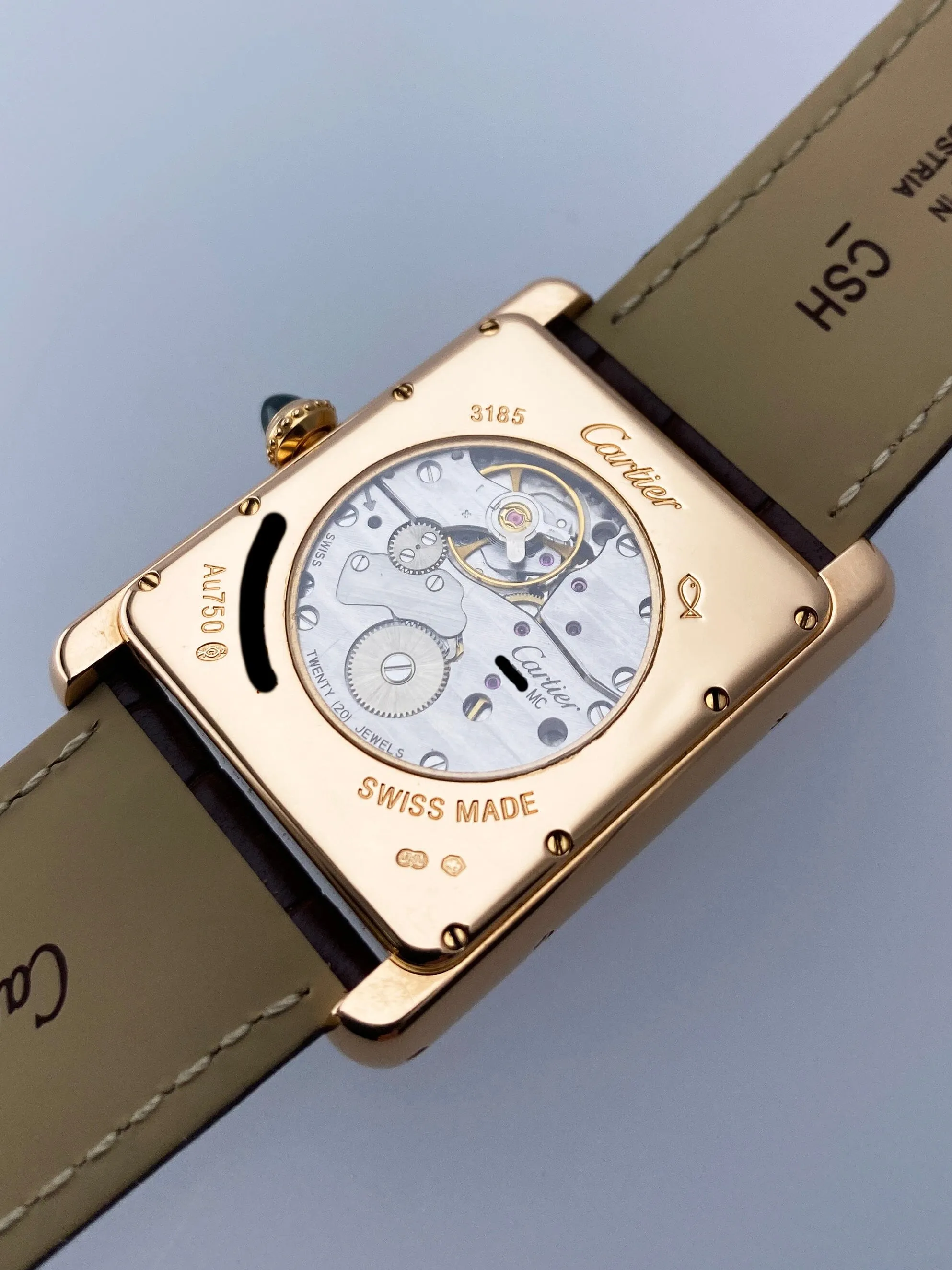 Cartier Tank Louis XL W1560003 18K Rose Gold Mens Watch