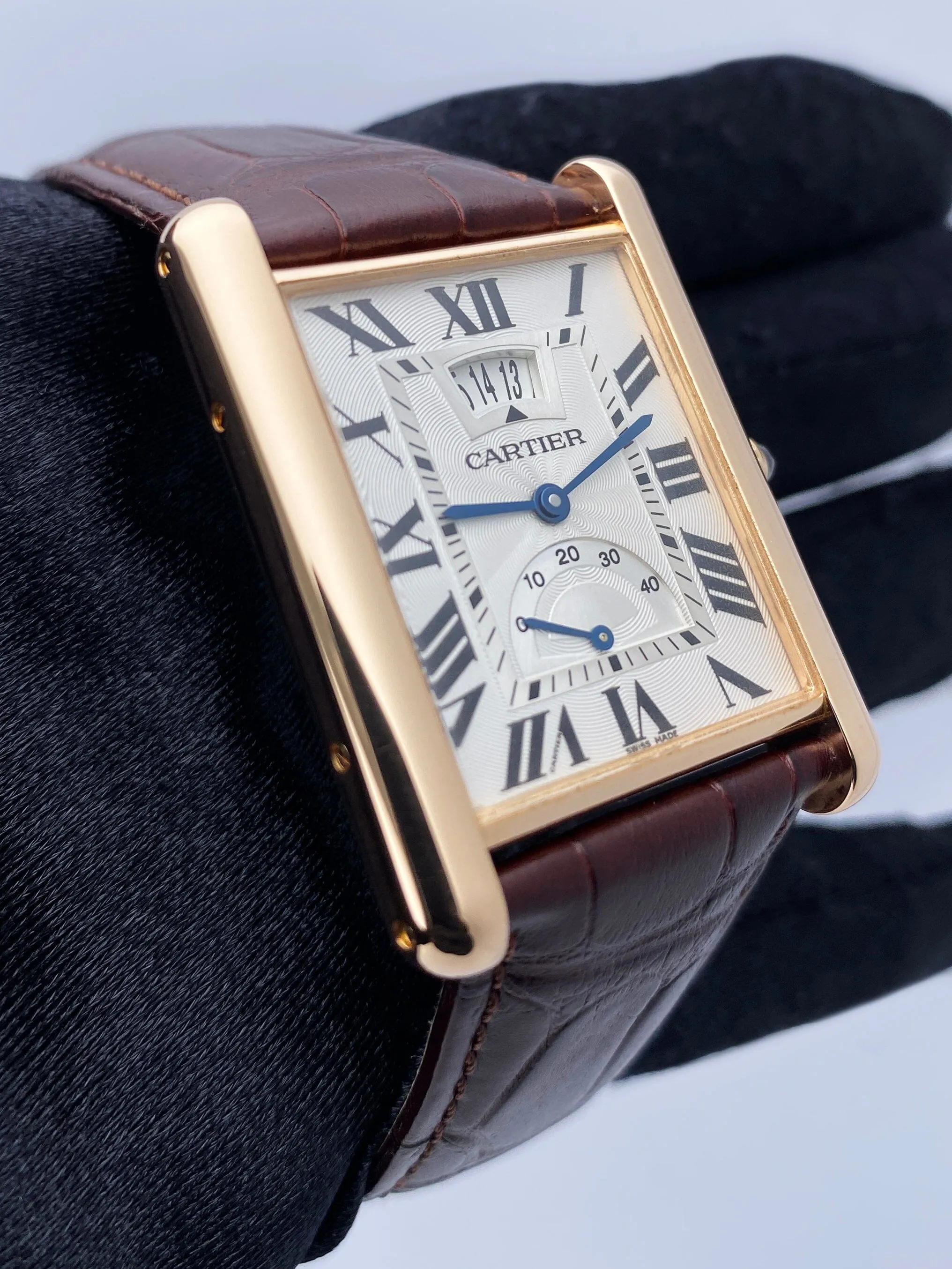 Cartier Tank Louis XL W1560003 18K Rose Gold Mens Watch