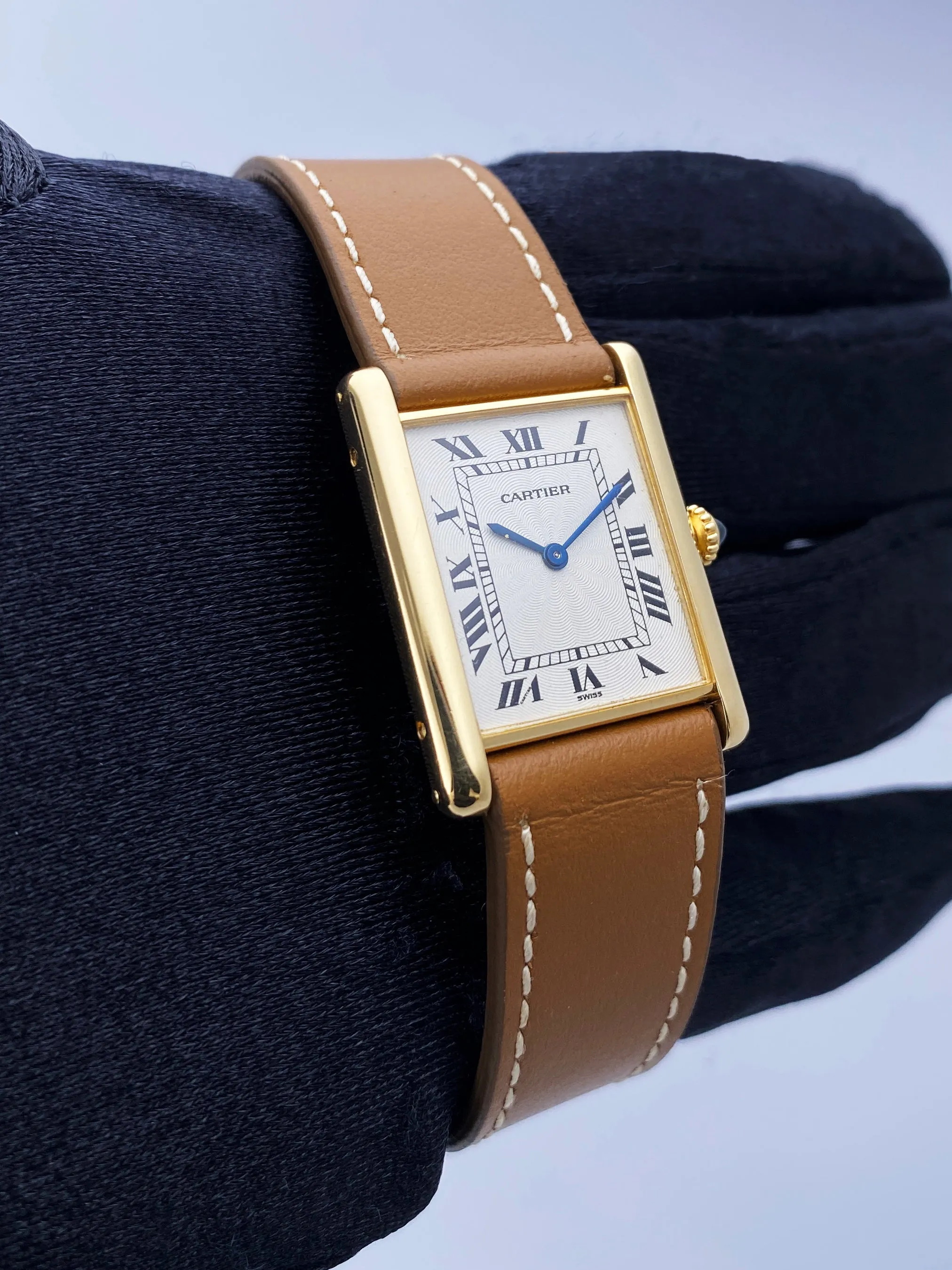 Cartier Tank Mecanique 9606 18K Yellow Gold Ladies Watch
