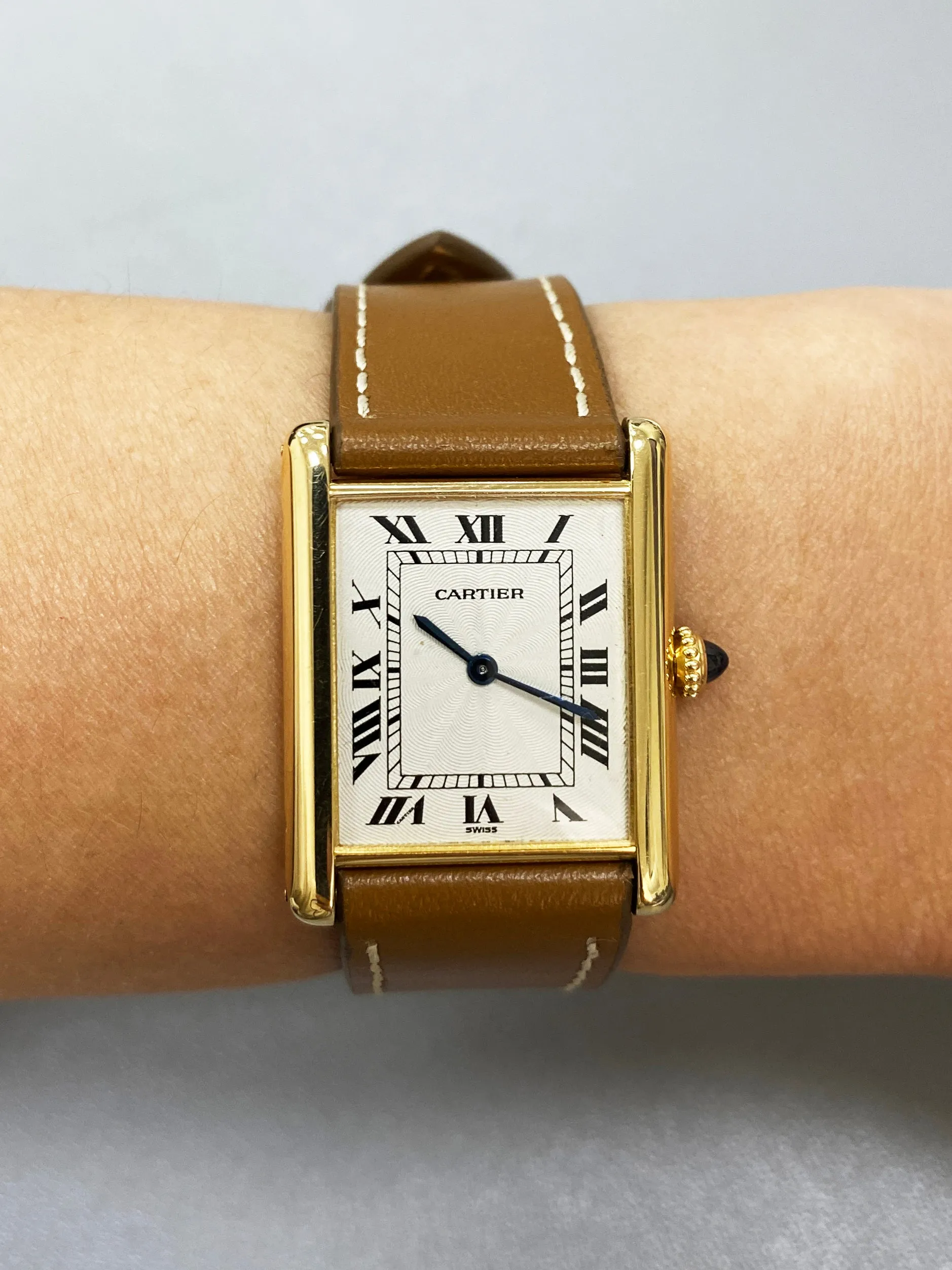 Cartier Tank Mecanique 9606 18K Yellow Gold Ladies Watch