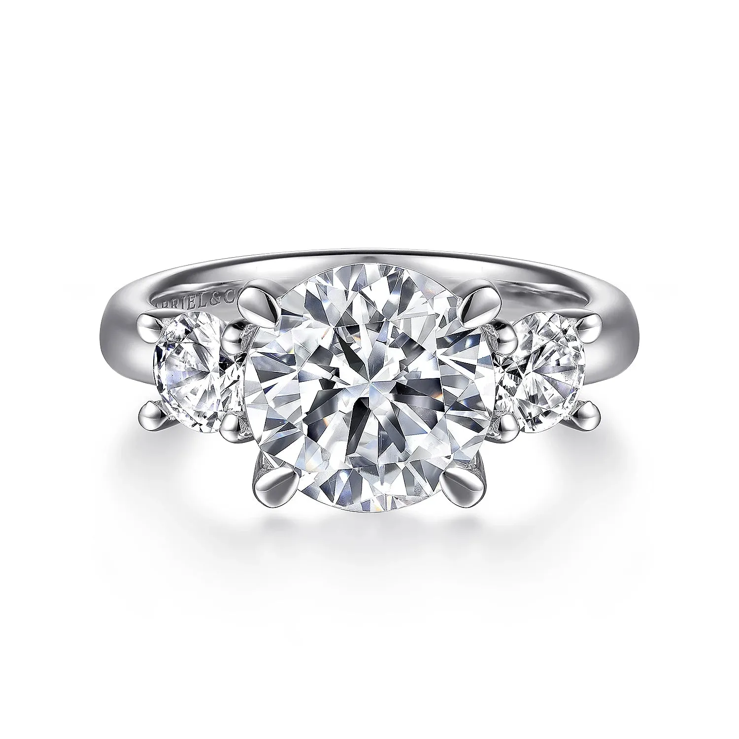 Cathedral Style Three Stone Round Diamond Mounting