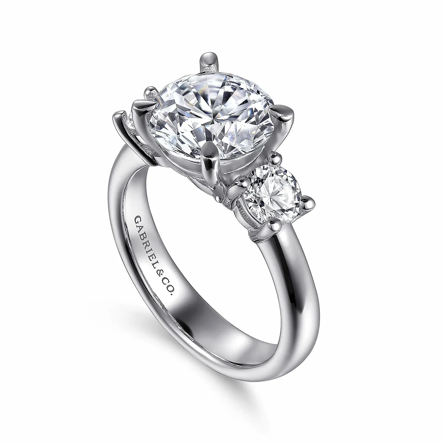 Cathedral Style Three Stone Round Diamond Mounting
