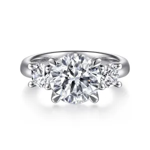 Cathedral Style Three Stone Round Diamond Mounting