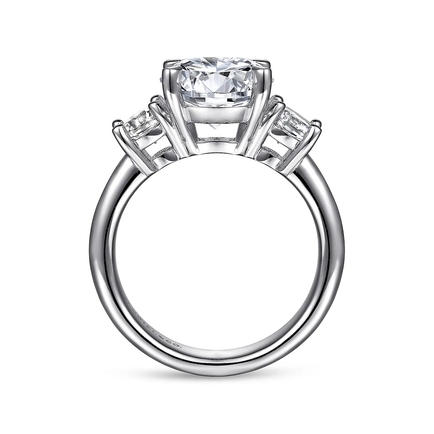 Cathedral Style Three Stone Round Diamond Mounting