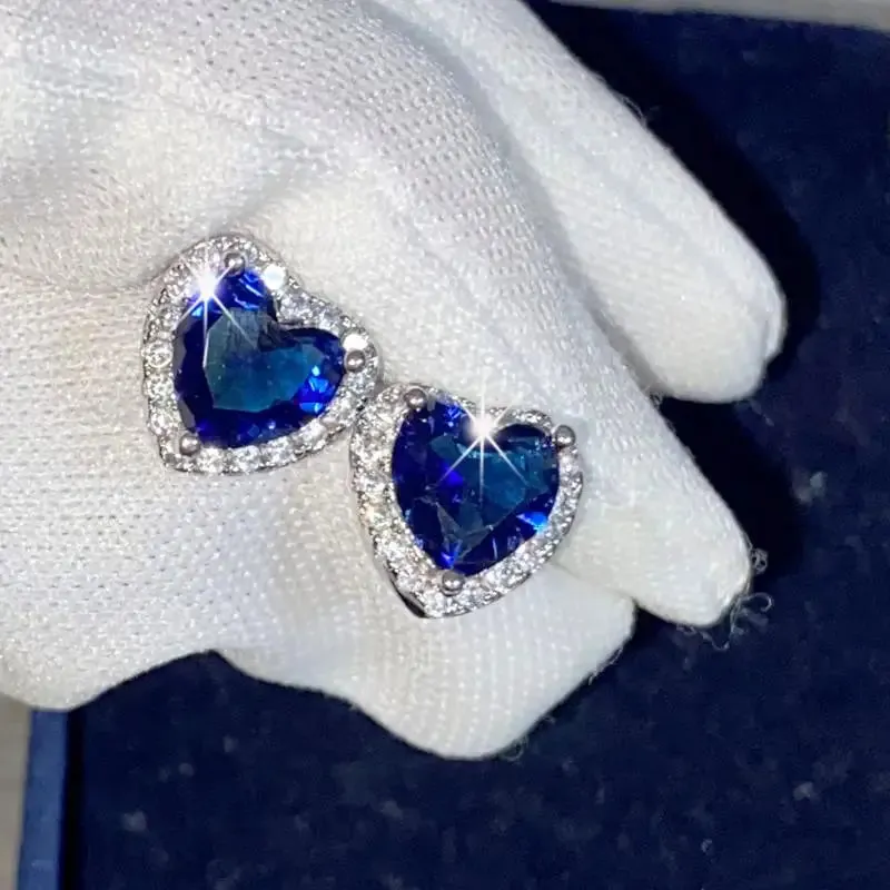 CC Heart Rings for Women Silver Color Wedding Engagement Bridal Jewelry Cubic Zirconia Stone