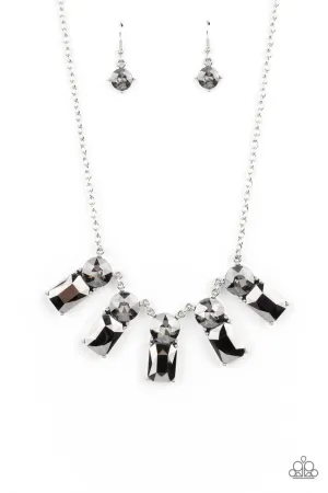 Celestial Royal - Silver - Hematite Gem Paparazzi Short Necklace - 2021 Celebrate Convention Exclusive