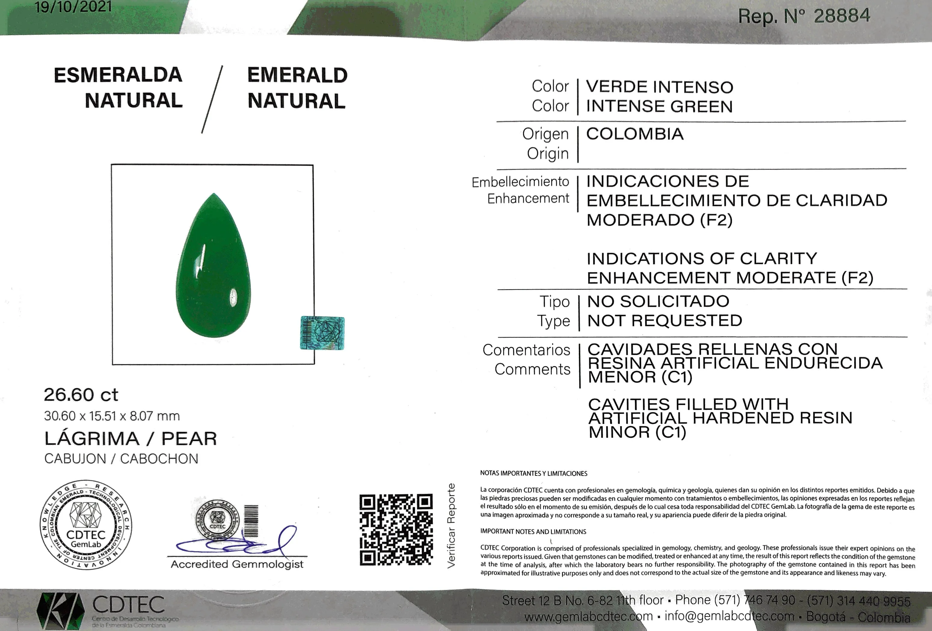 Certified Pear-Shaped Colombian Emerald and Diamond Earrings 18K