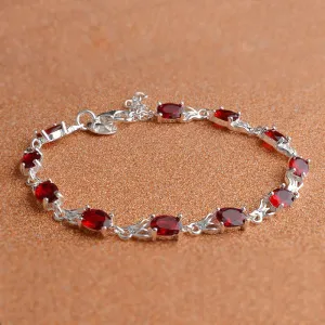 Charm Bracelet Bangle Sliver Color Heart Wedding Birthday Vintage Jewelry Girls Gift