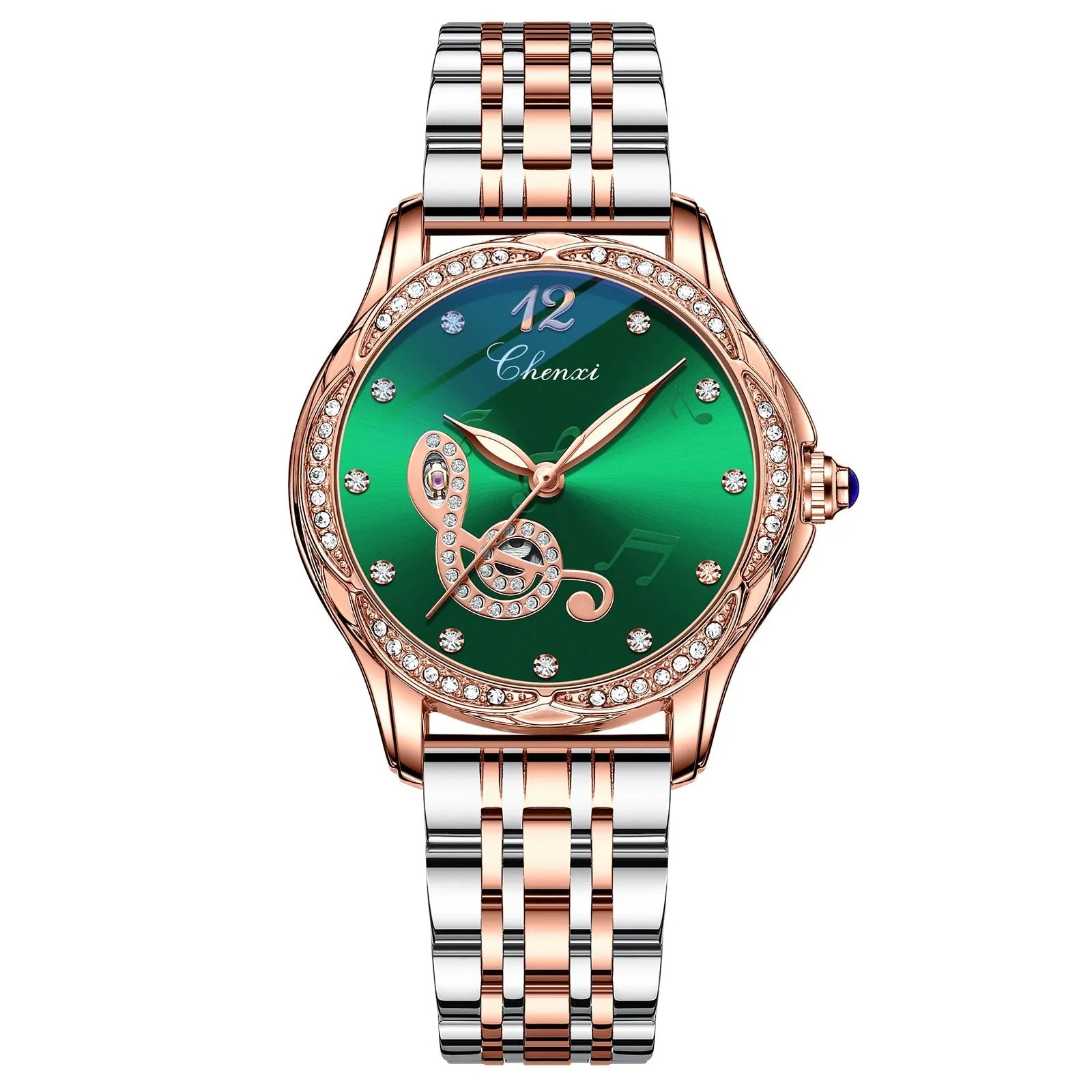 CHENXI Fashion Women Skeleton Watches Luxury Brand Mechanical Automatic Watch Stainless Steel Business Waterproof Wrist Watches