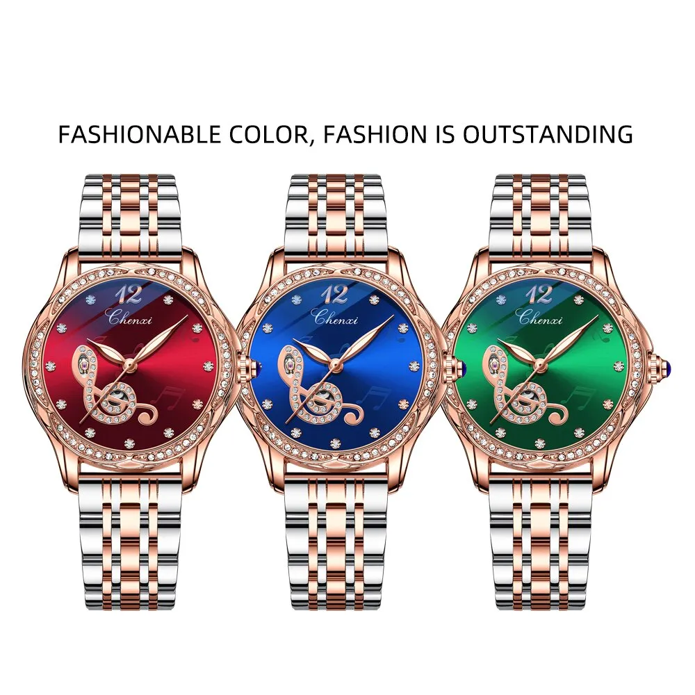 CHENXI Fashion Women Skeleton Watches Luxury Brand Mechanical Automatic Watch Stainless Steel Business Waterproof Wrist Watches