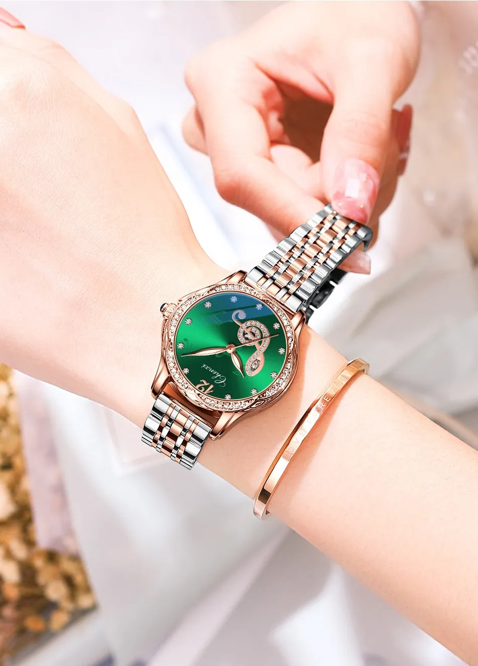 CHENXI Fashion Women Skeleton Watches Luxury Brand Mechanical Automatic Watch Stainless Steel Business Waterproof Wrist Watches