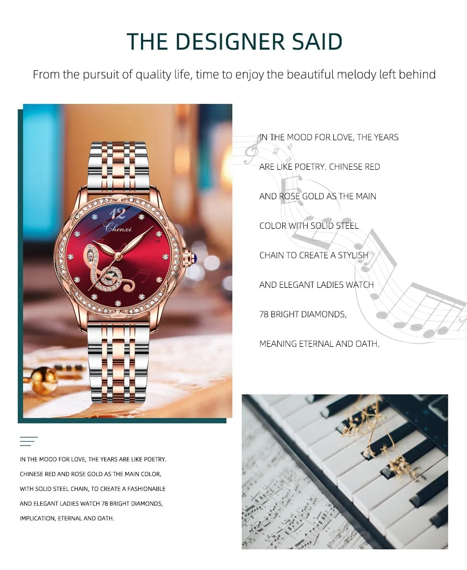 CHENXI Fashion Women Skeleton Watches Luxury Brand Mechanical Automatic Watch Stainless Steel Business Waterproof Wrist Watches