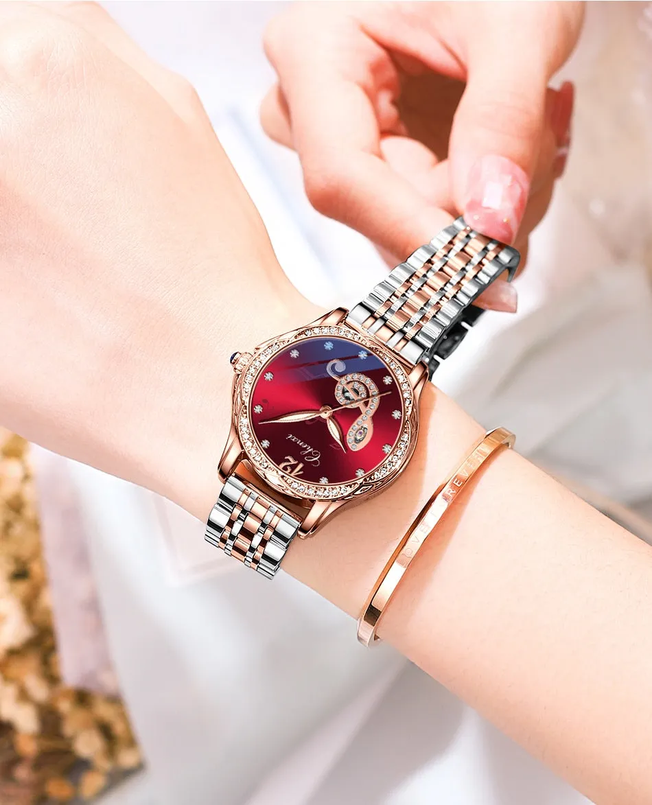 CHENXI Fashion Women Skeleton Watches Luxury Brand Mechanical Automatic Watch Stainless Steel Business Waterproof Wrist Watches