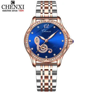 CHENXI Fashion Women Skeleton Watches Luxury Brand Mechanical Automatic Watch Stainless Steel Business Waterproof Wrist Watches