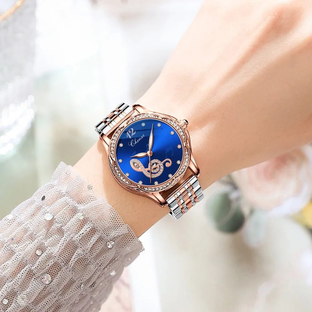CHENXI Fashion Women Skeleton Watches Luxury Brand Mechanical Automatic Watch Stainless Steel Business Waterproof Wrist Watches