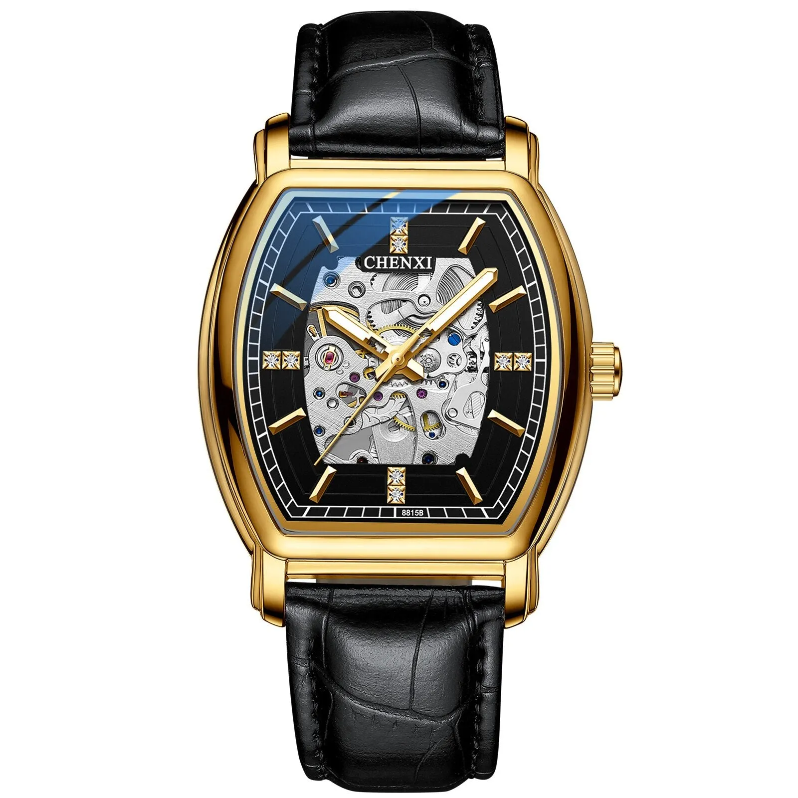 CHENXI Gold Mechanical Automatic Watches For Men Skeleton Waterproof Clock Luxury Brand Business Wristwatch Relogio Masculino