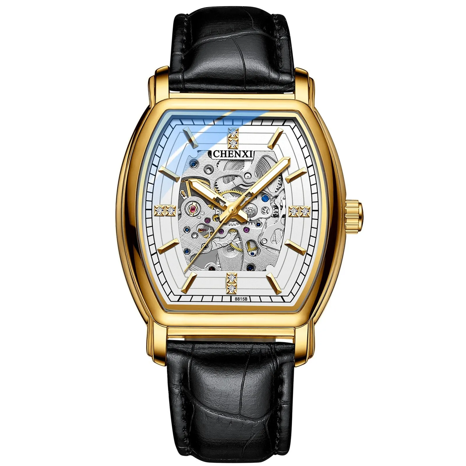CHENXI Gold Mechanical Automatic Watches For Men Skeleton Waterproof Clock Luxury Brand Business Wristwatch Relogio Masculino
