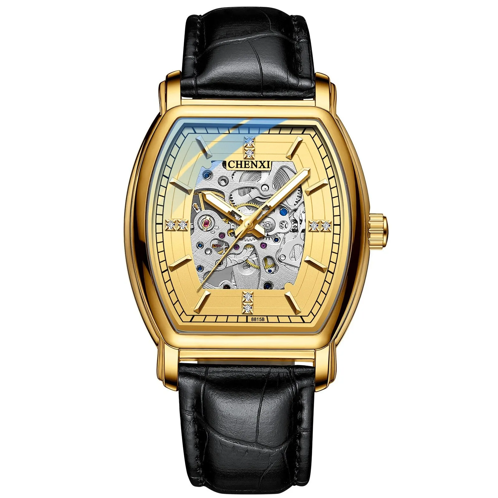 CHENXI Gold Mechanical Automatic Watches For Men Skeleton Waterproof Clock Luxury Brand Business Wristwatch Relogio Masculino
