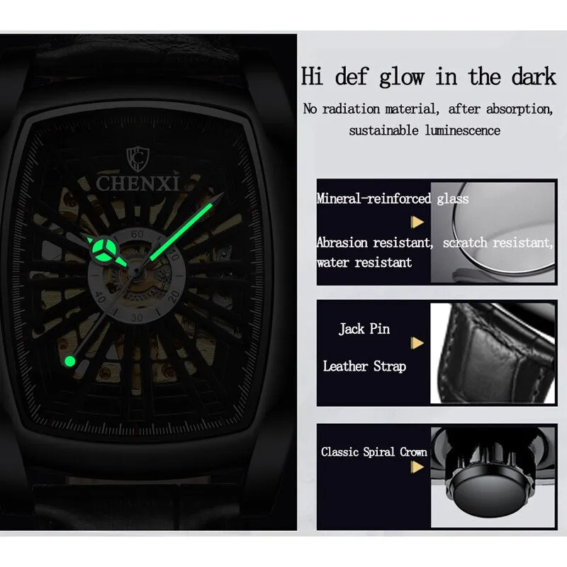 CHENXI Luxury Watches Top Brand Fashion Automatic Clock Luminous Waterproof Tourbillon Mechanical Watch Relogio Masculino