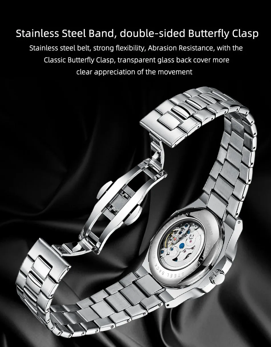 CHENXI New Automatic Mechanical Watch Men Clock Top Luxury Brand Skeleton Tourbillon Watches Waterproof Luminous Wristwatches