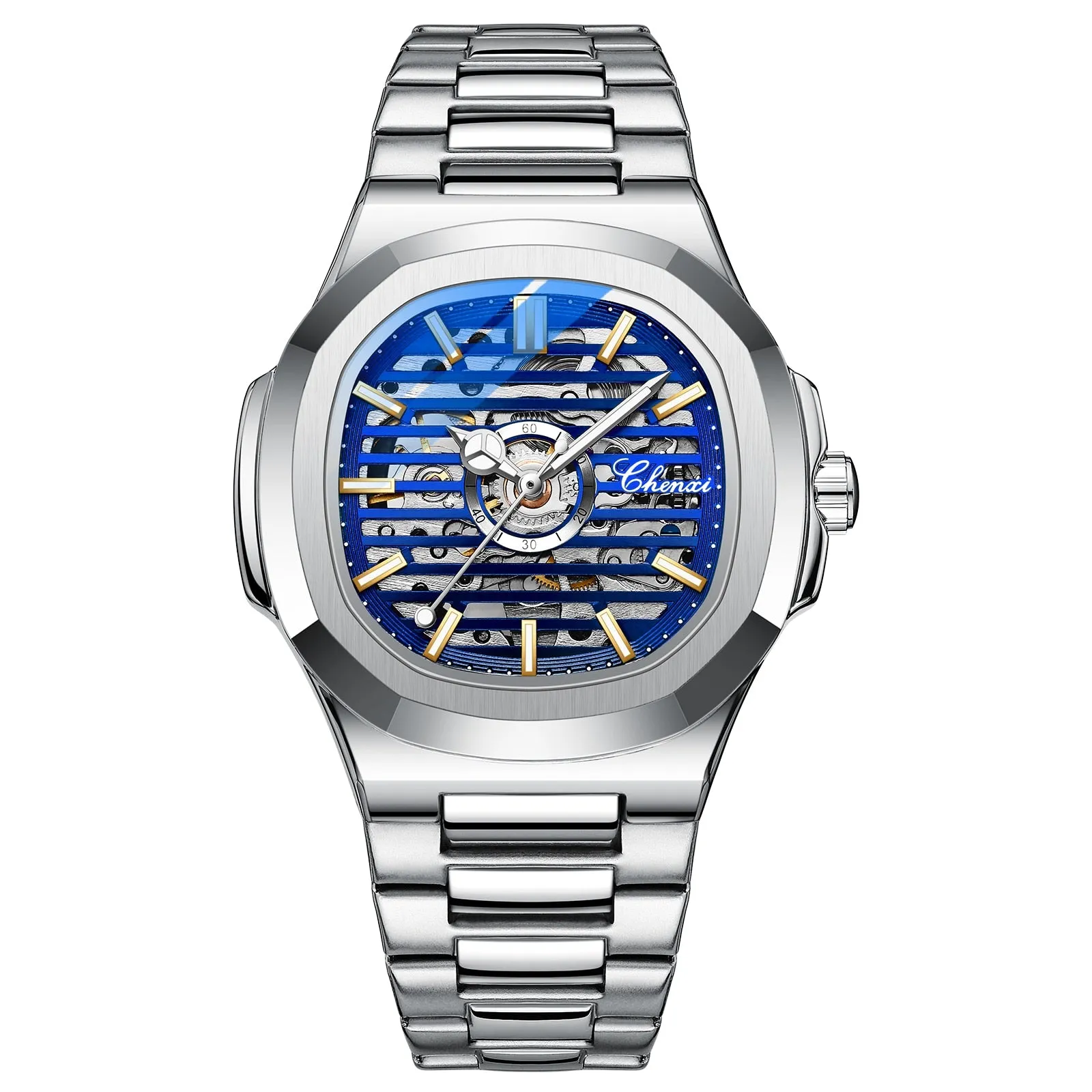 CHENXI New Automatic Mechanical Watch Men Clock Top Luxury Brand Skeleton Tourbillon Watches Waterproof Luminous Wristwatches