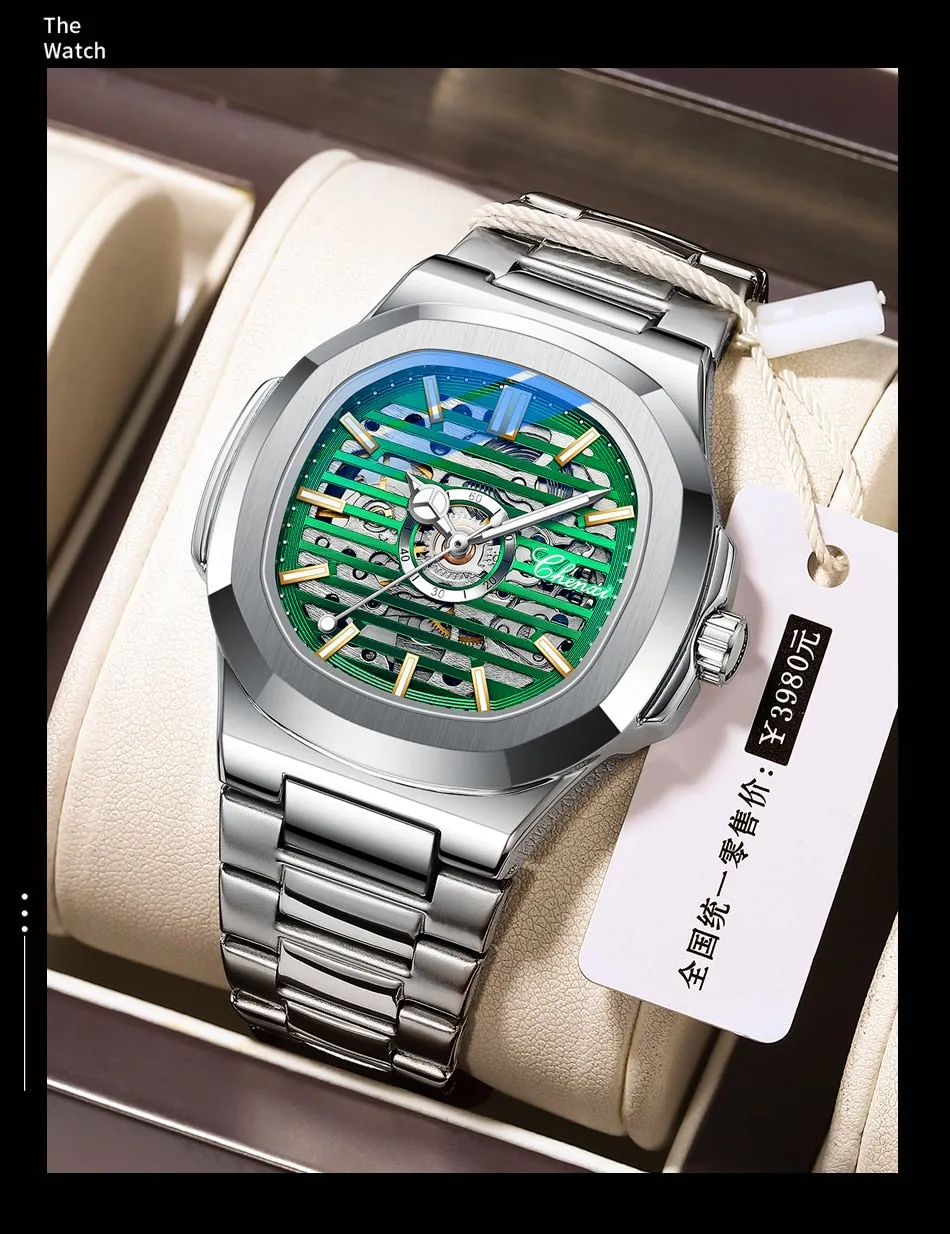 CHENXI New Automatic Mechanical Watch Men Clock Top Luxury Brand Skeleton Tourbillon Watches Waterproof Luminous Wristwatches
