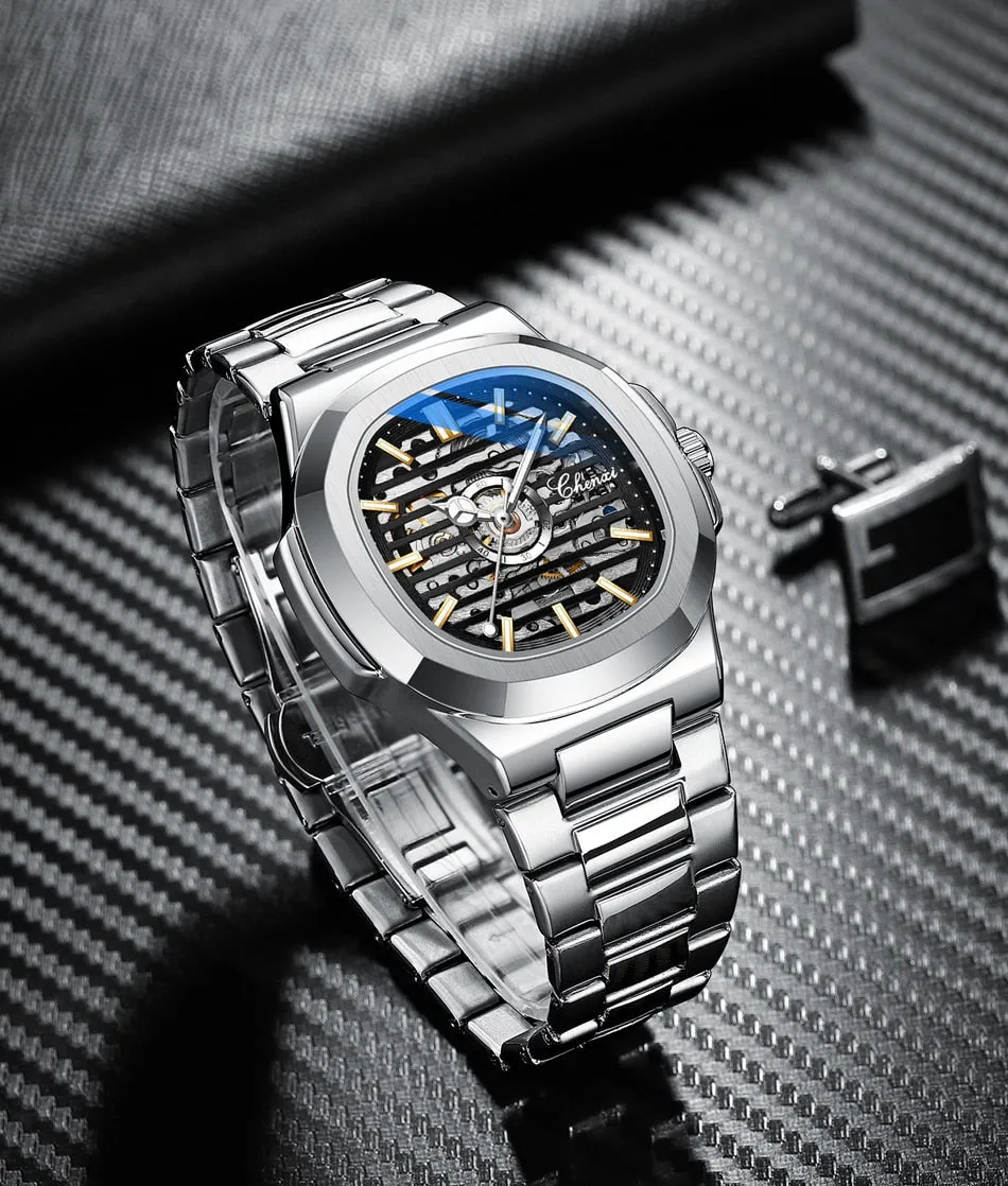 CHENXI New Automatic Mechanical Watch Men Clock Top Luxury Brand Skeleton Tourbillon Watches Waterproof Luminous Wristwatches