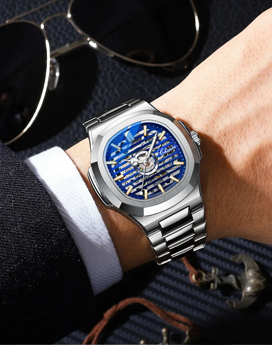 CHENXI New Automatic Mechanical Watch Men Clock Top Luxury Brand Skeleton Tourbillon Watches Waterproof Luminous Wristwatches